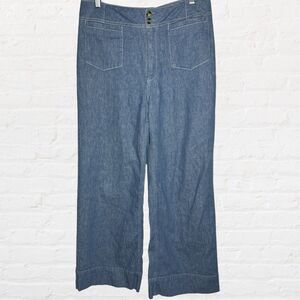 Anthropologie Blue Wide Leg Jeans